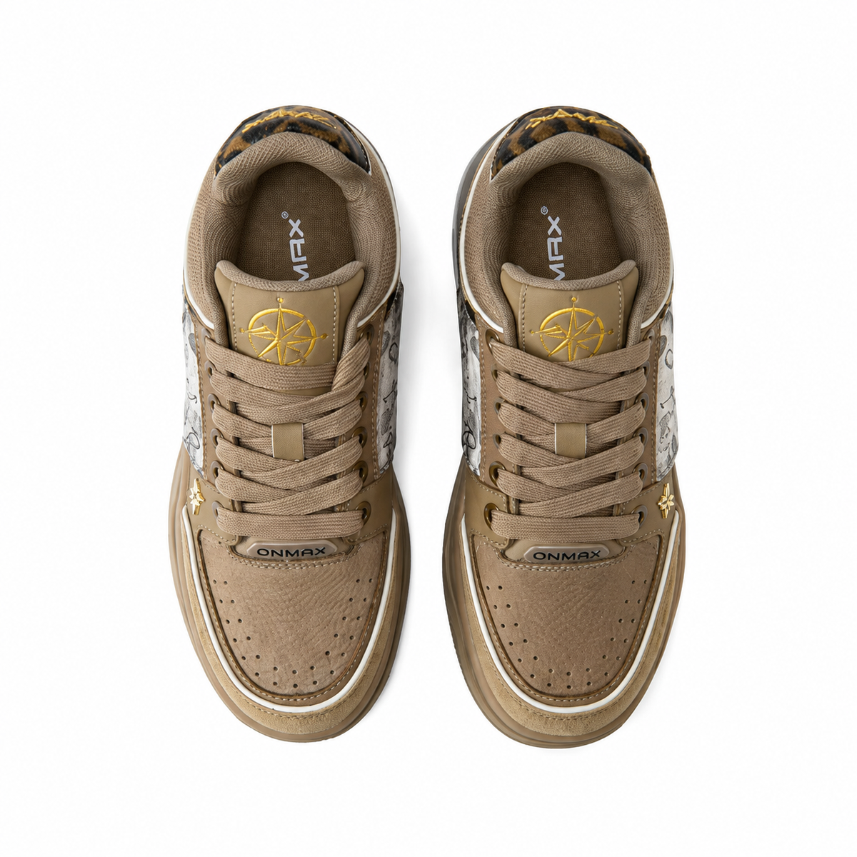 ONMAX Sailboat Leopard Panel Platform Sneakers - Leopard - View 3