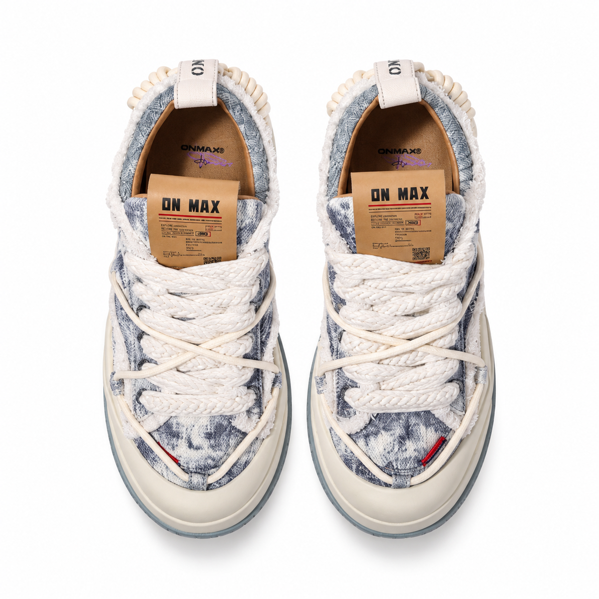 ONMAX Paper Plane Canvas Platform Sneakers - Denim Blue - View 2