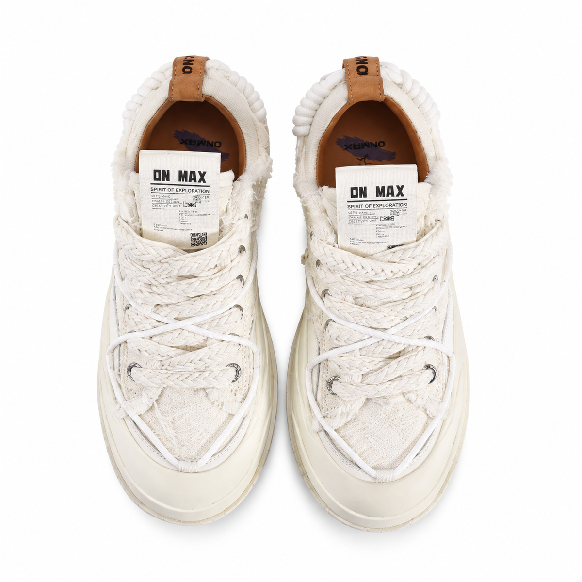 ONMAX Paper Plane Canvas Platform Sneakers - Pearl White - View 2