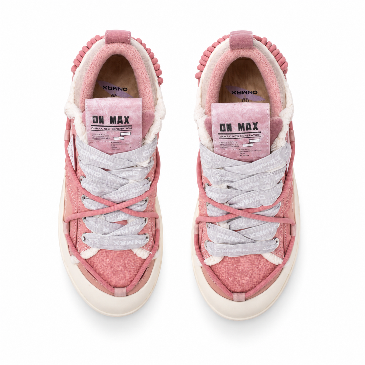 ONMAX Paper Plane Canvas Platform Sneakers - Sakura Pink - View 2