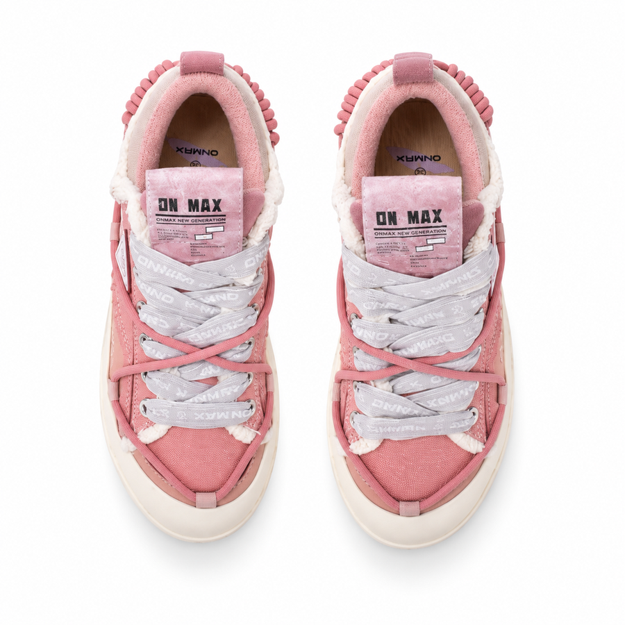 ONMAX Paper Plane Canvas Platform Sneakers - Sakura Pink