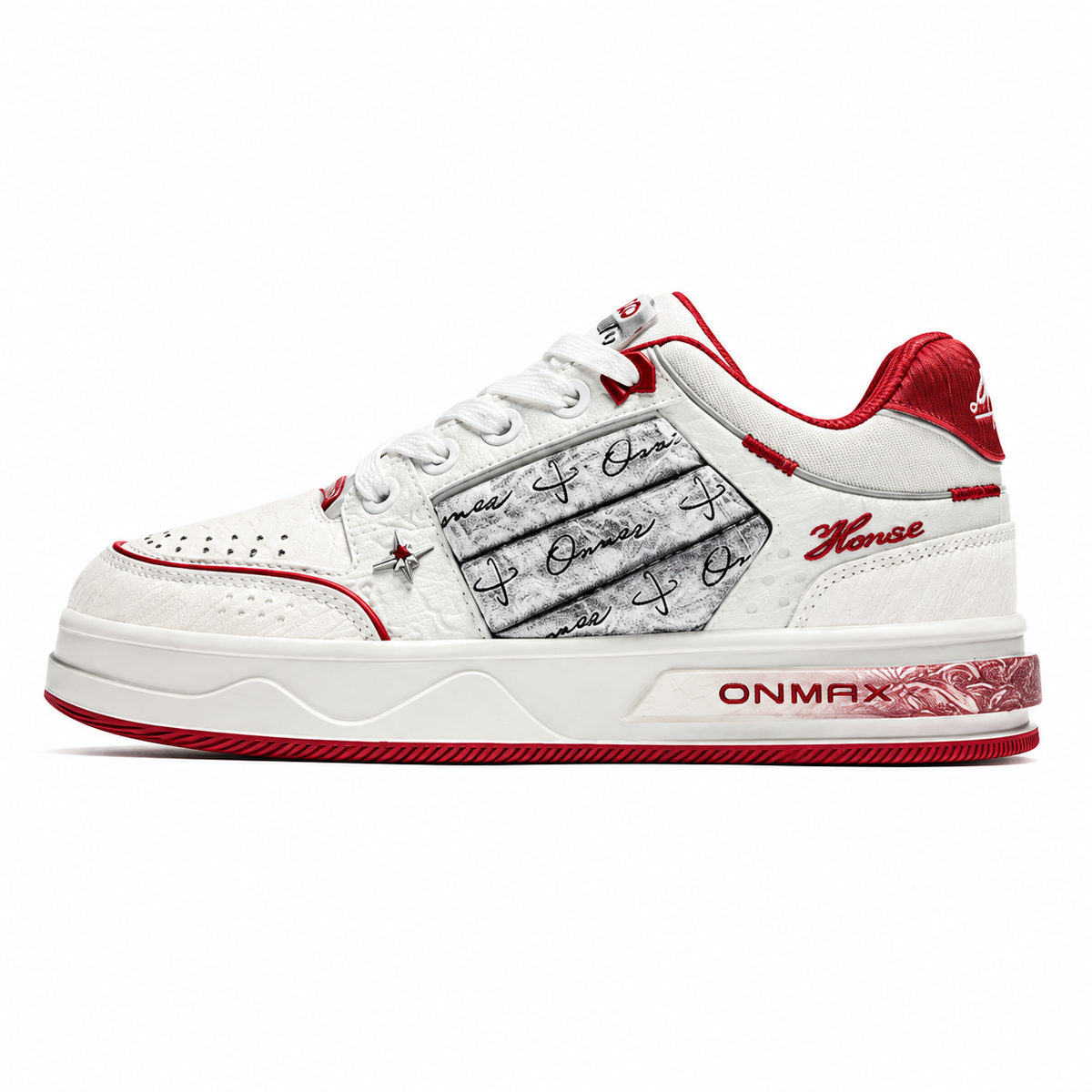 ONMAX Sailboat Koi Platform Sneakers - Horse Year Red - View 2