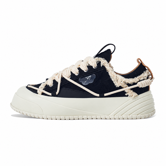 ONMAX Paper Plane Canvas Platform Sneakers - Retro Black - View 1