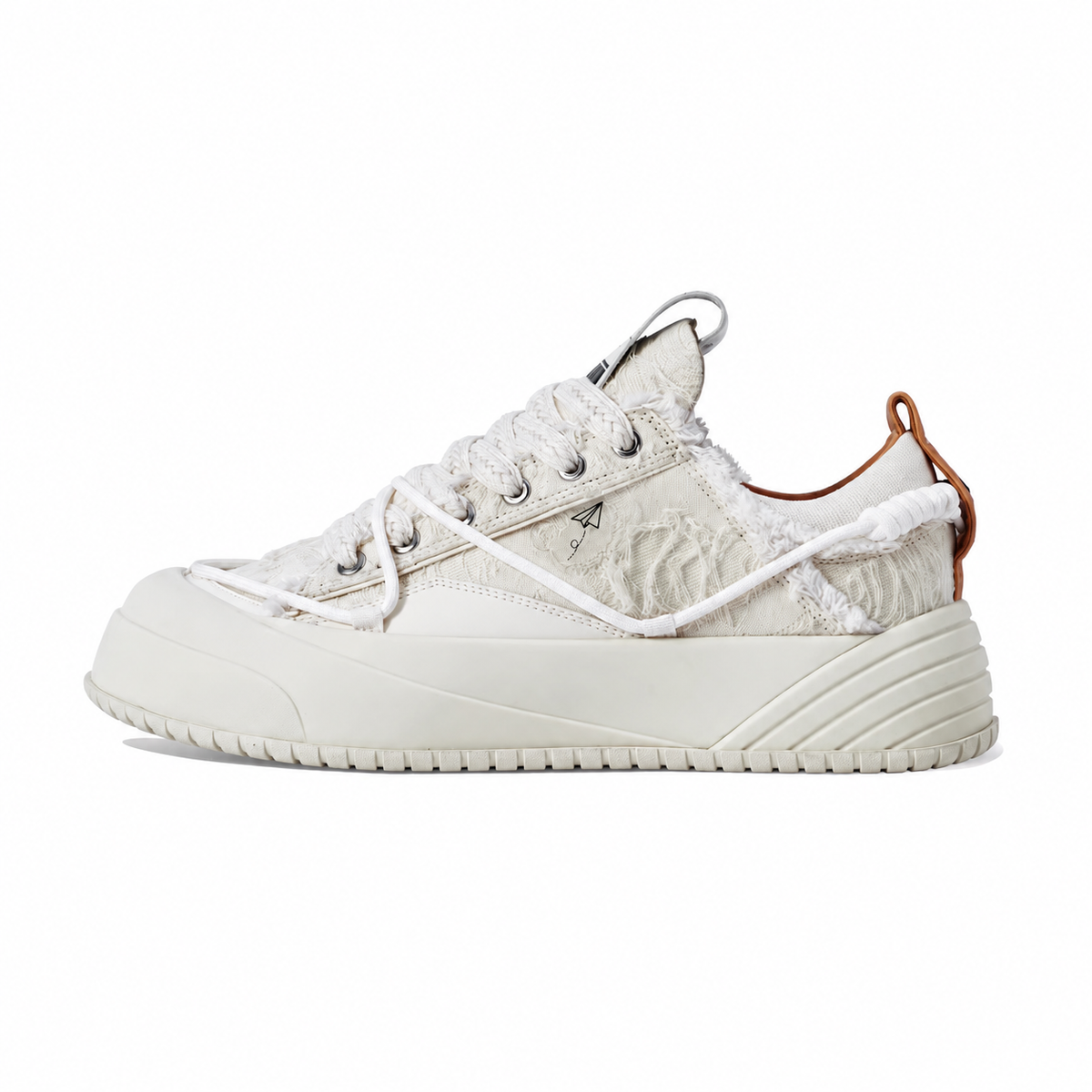 ONMAX Paper Plane Canvas Platform Sneakers - Pearl White - View 1