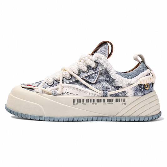 ONMAX Paper Plane Canvas Platform Sneakers - Denim Blue - View 1