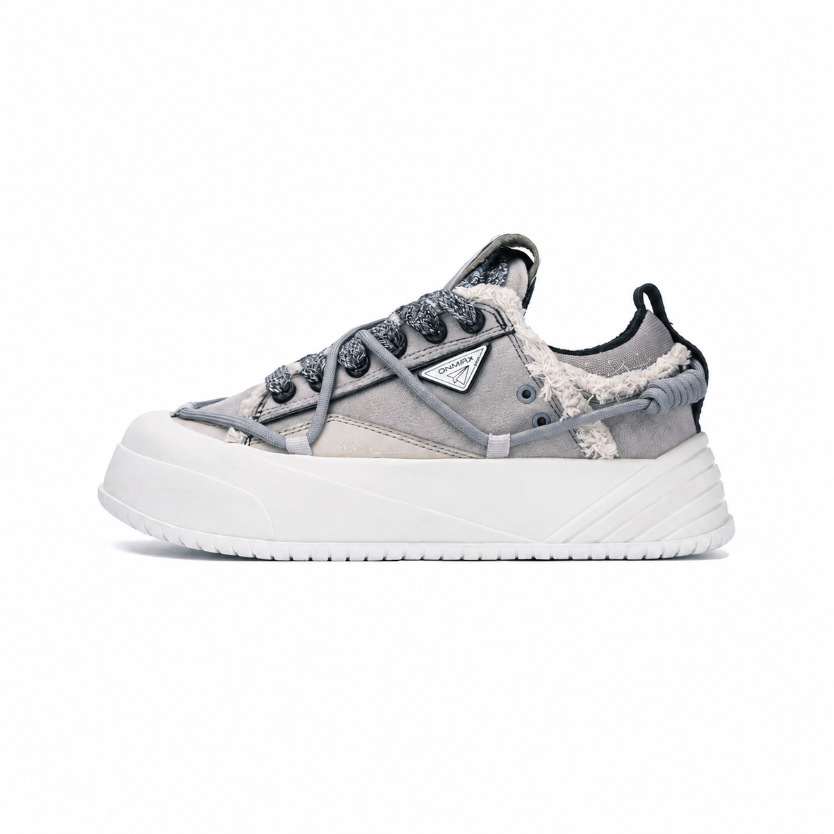 ONMAX Paper Plane Canvas Platform Sneakers - Moon Rock Grey - View 1