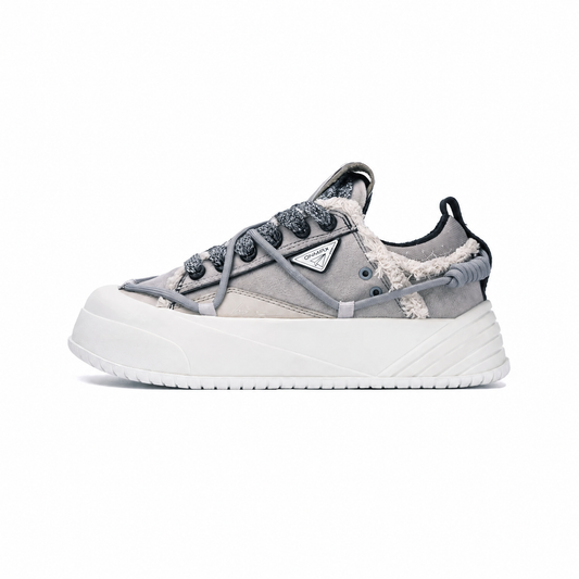 ONMAX Paper Plane Canvas Platform Sneakers - Moon Rock Grey - View 1