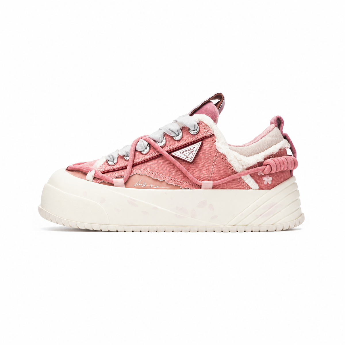 ONMAX Paper Plane Canvas Platform Sneakers - Sakura Pink - View 1