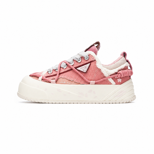 ONMAX Paper Plane Canvas Platform Sneakers - Sakura Pink - View 1
