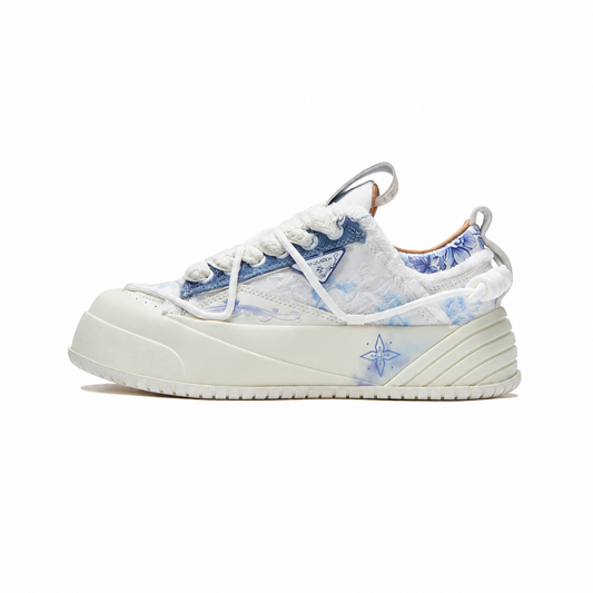 ONMAX Paper Plane Canvas Platform Sneakers - Blue and White Porcelain - View 1