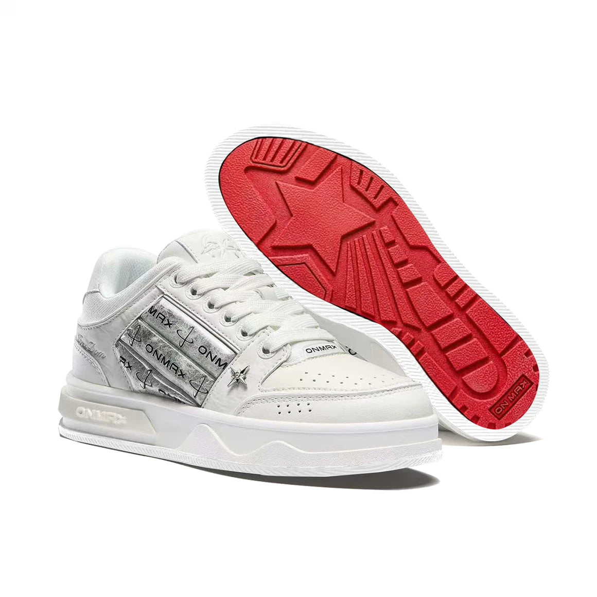 ONMAX Sailboat Platform Sneakers - White Red - View 1