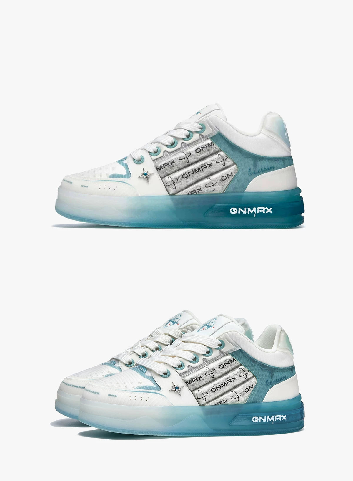 ONMAX Sailboat Platform Sneakers - Ice Blue - View 2