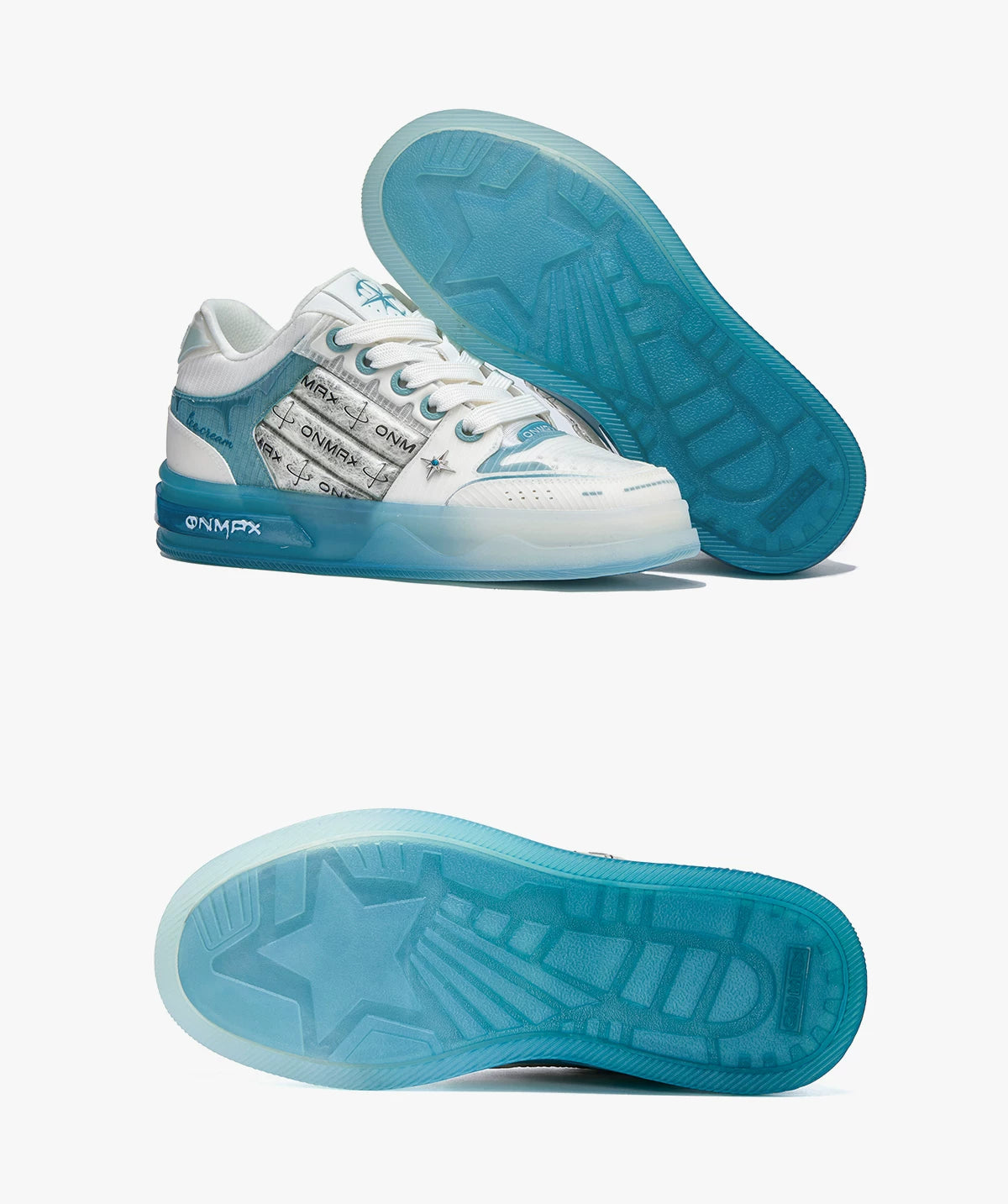 ONMAX Sailboat Platform Sneakers - Ice Blue - View 3
