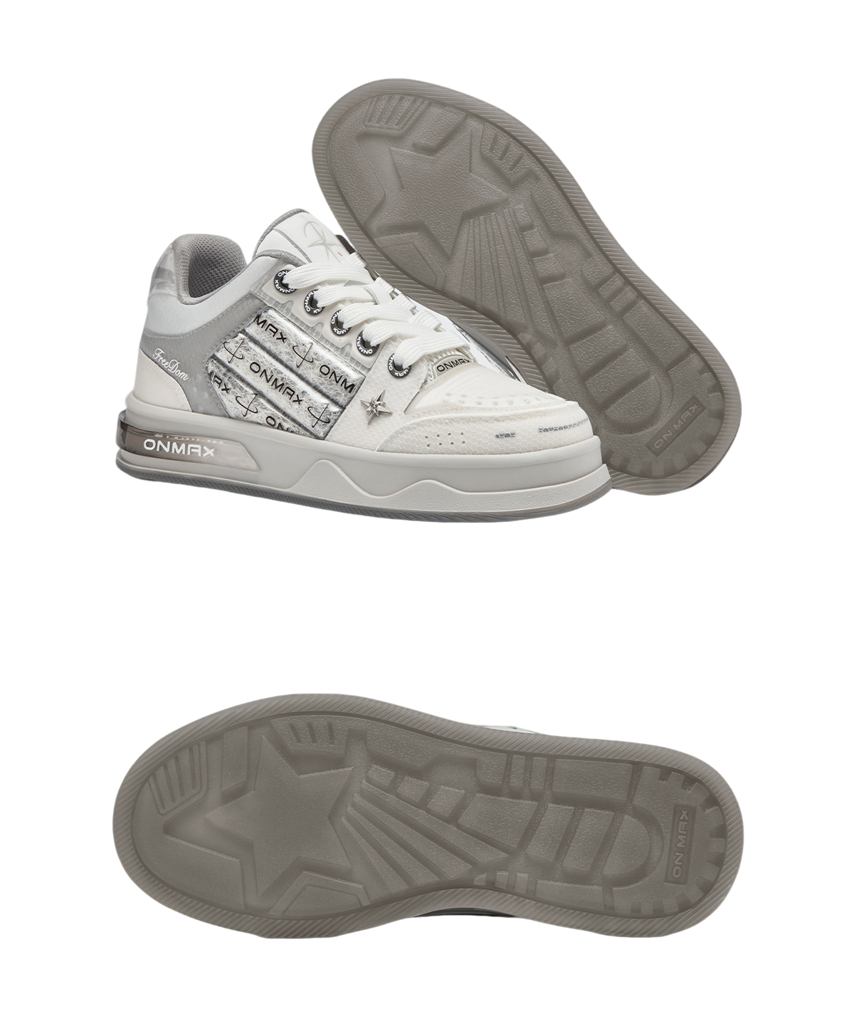 ONMAX Sailboat Platform Sneakers - Silver Grey - View 3